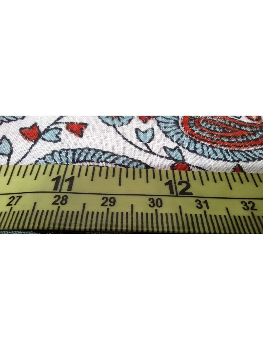 Vintage Fine Linen Handkerchief 50s Mid Century Paisley Terracota Brick Brown